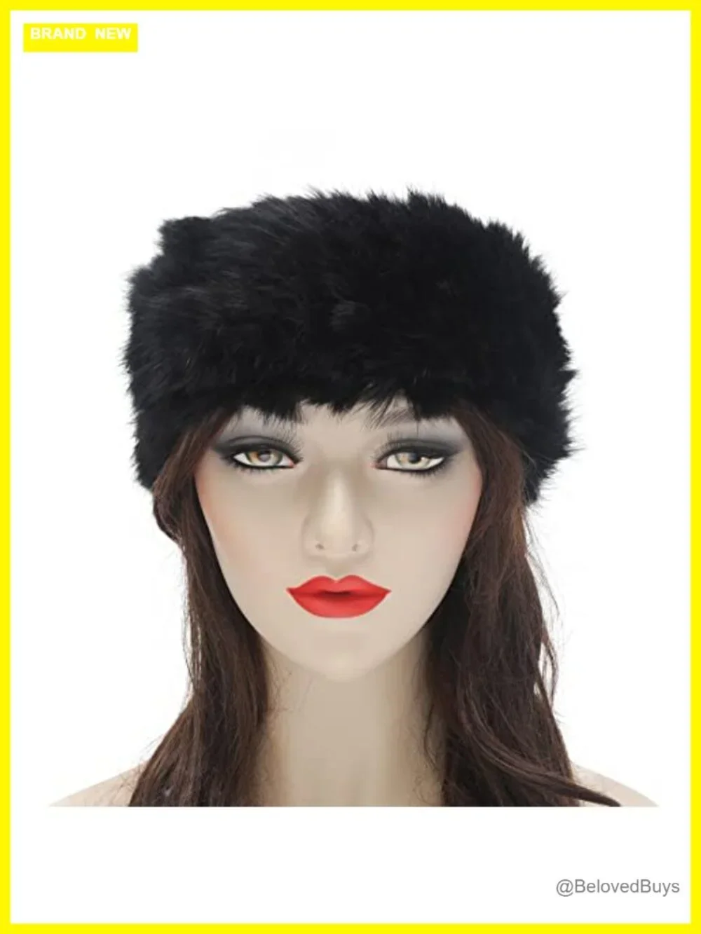 Rabbit Fur Headband Winter Earwarmer Stretchy Hair Band Earmuffs
